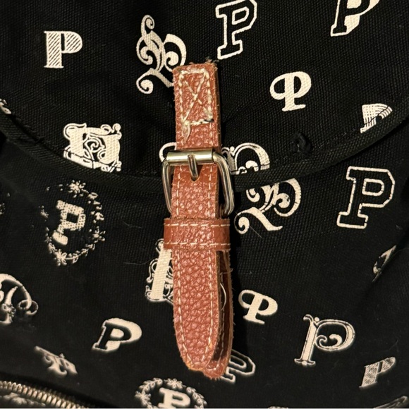 PINK Victoria's Secret Black Backpack with Tan Details - Picture 7 of 9